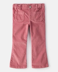 Toddler Girl Velvet Flare Pants - Pink
