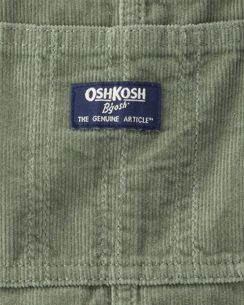 Toddler Solid Corduroy Overalls - Green
