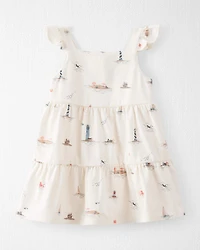 Baby Organic Cotton Dress Coastal Vacation Print