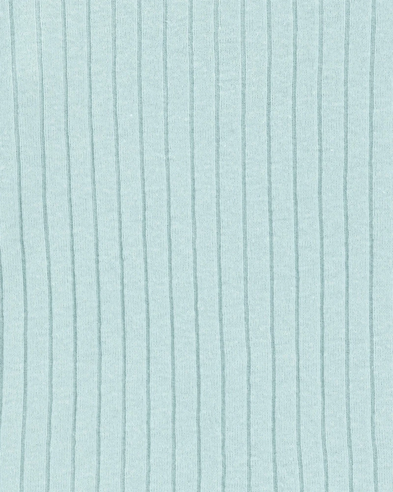 Toddler Ribbed Cotton Blend 2-Piece Pajamas - Teal