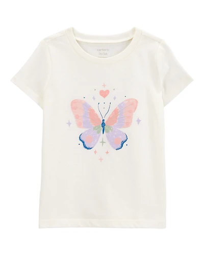 Toddler Girl Butterfly Short-Sleeve Graphic Tee - White