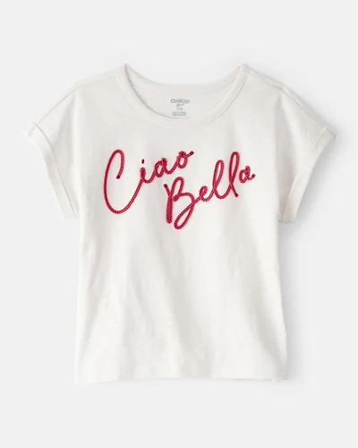 Girls Ciao Bella Short-Sleeve Graphic Tee - White