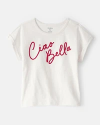 Girls Ciao Bella Short-Sleeve Graphic Tee - White