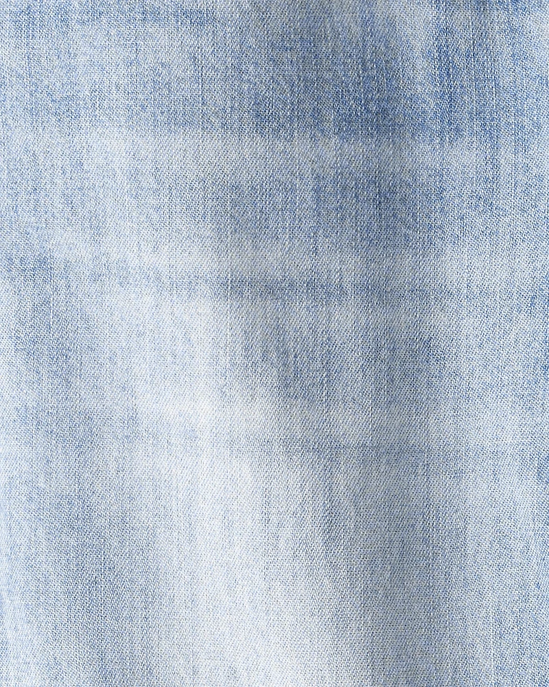 Boys Denim Pull-On Straight Jeans - Light Wash