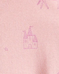 Toddler Girl Fairy Star Print 100% Cotton Long-Sleeve Snug Fit 1-Piece Pajamas - Pink