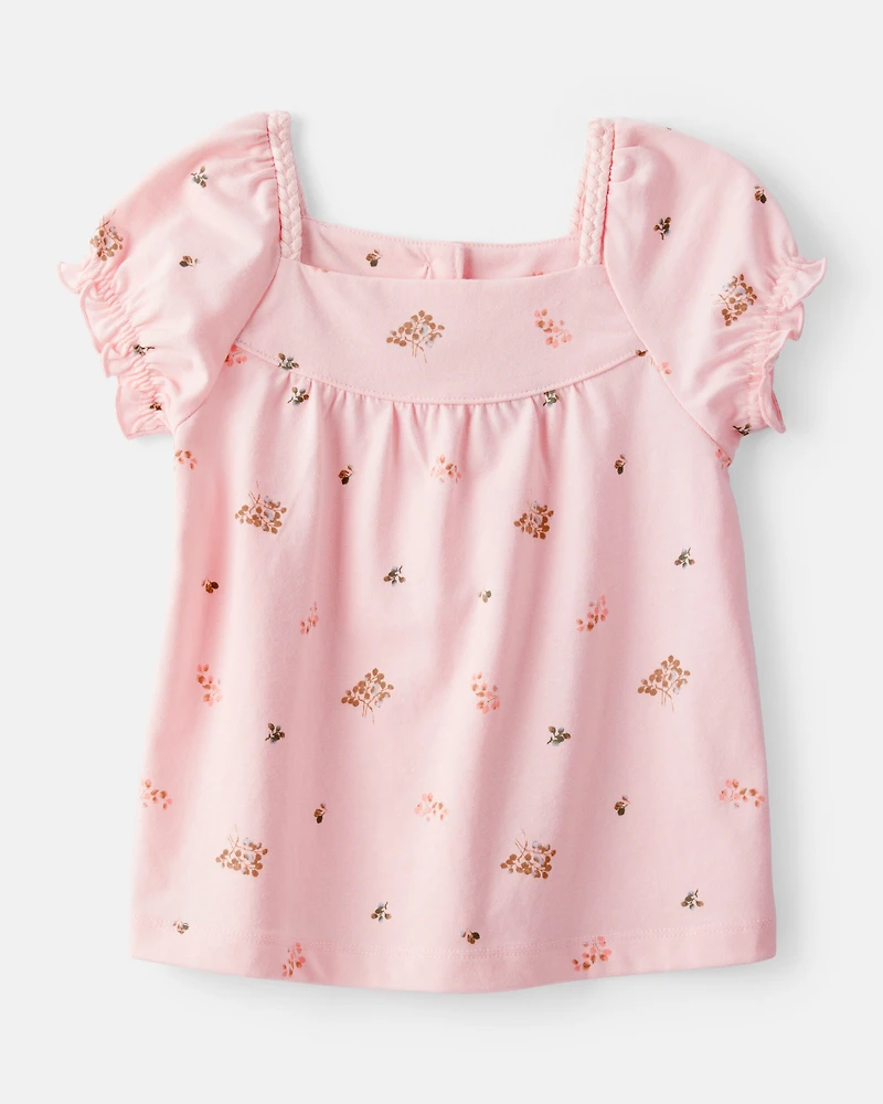 Toddler Girl Floral Short-Sleeve Top - Pink