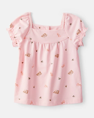 Toddler Girl Floral Short-Sleeve Top - Pink