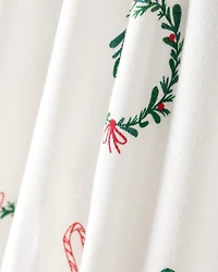 Baby Girl Wreath Print PurelySoft Short-Sleeve Bodysuit Dress - White