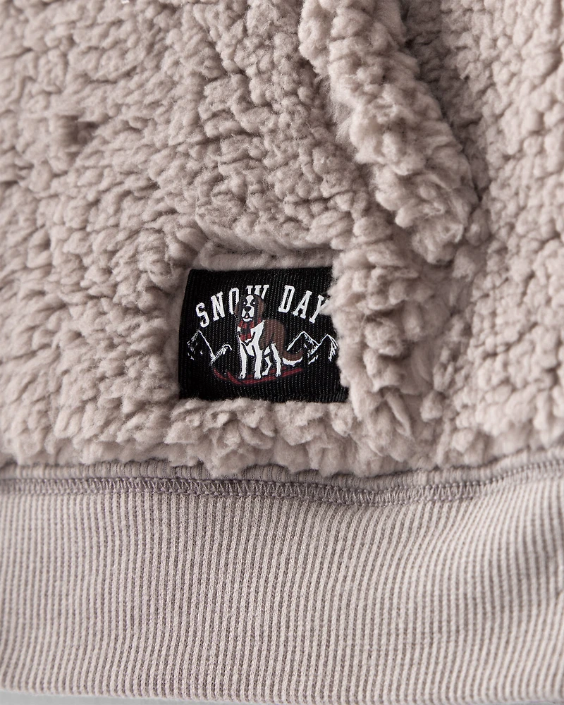 Toddler Boy Sherpa Pullover Sweatshirt - Brown