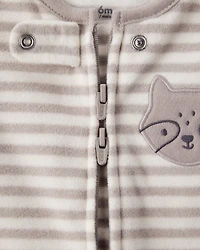 Baby Boy Fox Striped Loose Fit Long-Sleeve Sleep & Play Pajamas - Brown