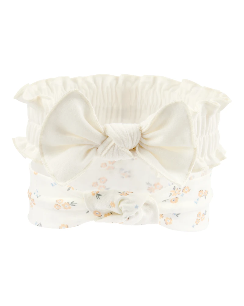 Baby 2-Pack Headwraps - White/Yellow