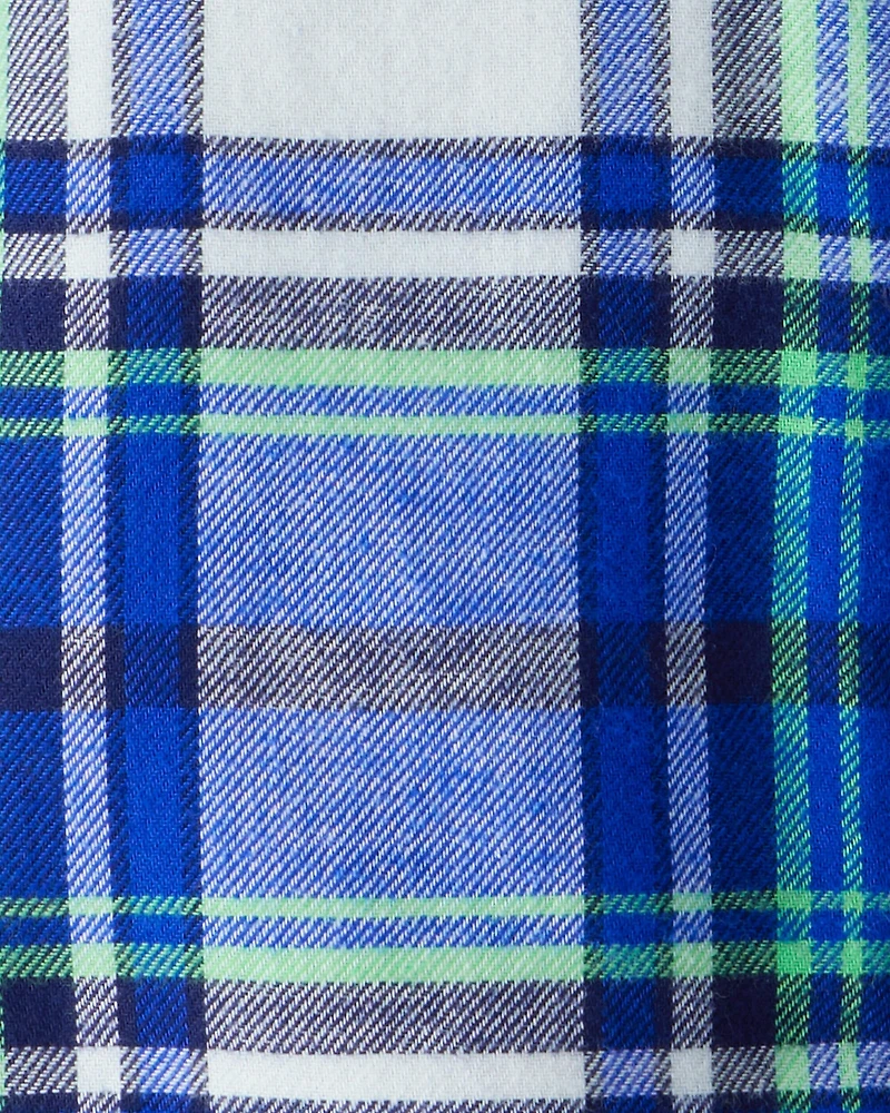 Baby Boy Plaid Shera Lined Fashion Jacket - Blue