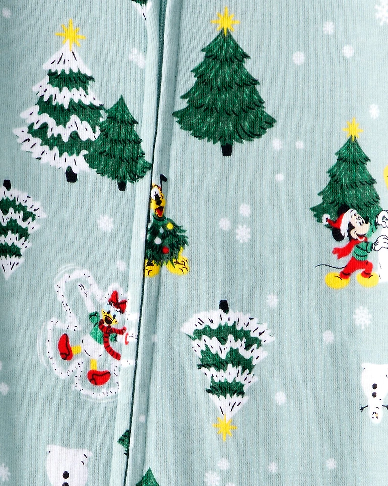 Baby Disney© Mickey Mouse 100% Cotton Long-Sleeve Snug Fit 1-Piece Pajamas - Blue
