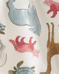 Baby Organic Cotton Sleep & Play Pajamas in Wildlife Animals