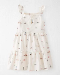 Toddler Organic Cotton Dress Coastal Vacation Print