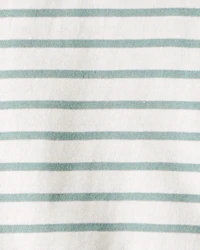 Toddler Girl Striped Short-Sleeve Peplum Top - White/Green