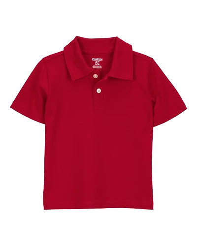 Toddler Boy Pique Uniform Polo Shirt - Red