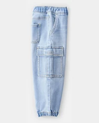 Toddler Boy Mid-Rise Denim Cargo Joggers - Blue