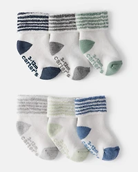 Baby Boy 6-Pack Striped Ankle Socks