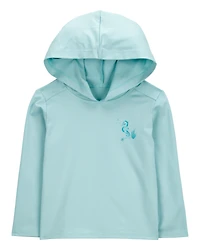 Toddler UPF 50+ Sun Protection Seahorse Moisture Wicking Active Pullover - Blue