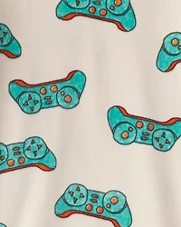 Boys Gamer DreamPlush Snug Fit 2-Piece Pajamas - Beige