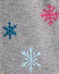 Girls Snowflake Pull-On Stretch Cozy Leggings - Grey
