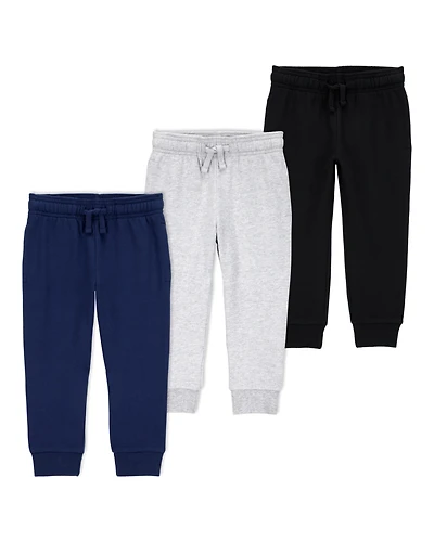 Toddler 3-Pack Pull-On Drawstring Joggers