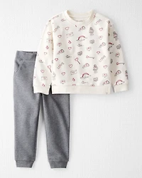 Toddler 2-Piece Organic Cotton Set in Little Loves Print
