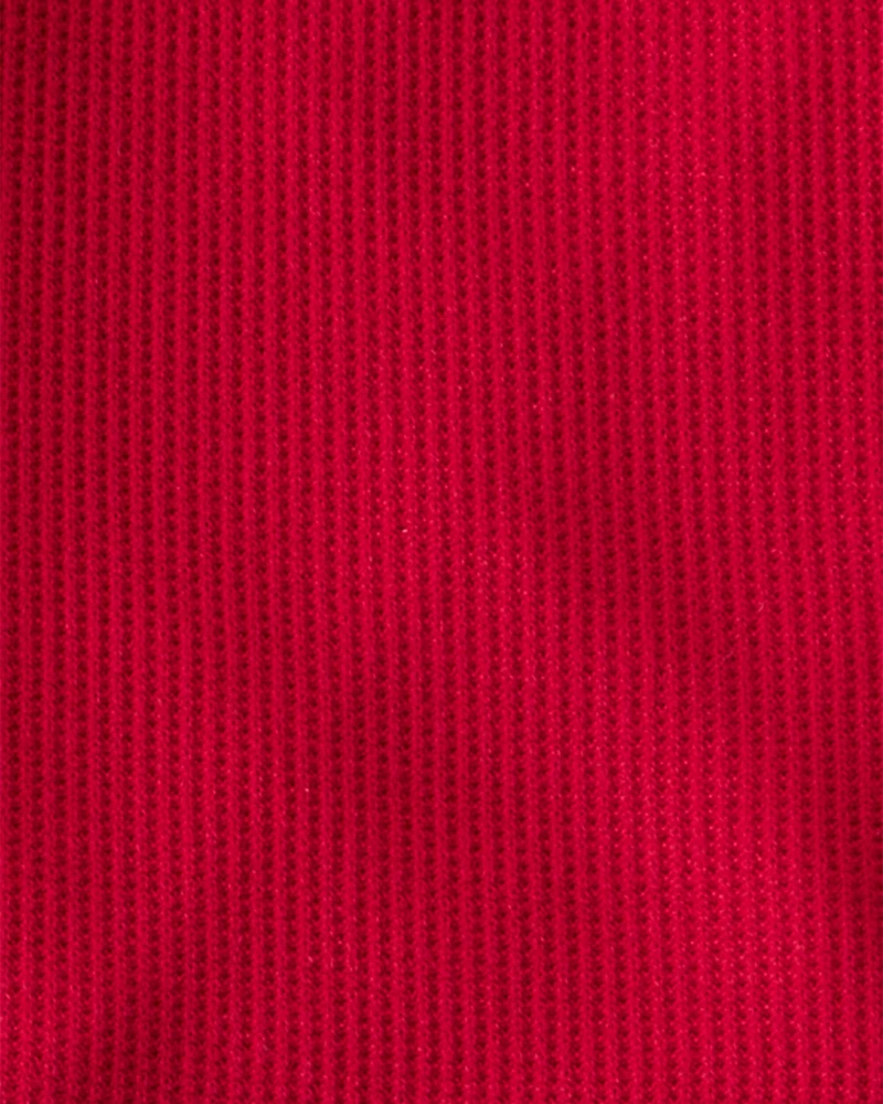Kid Holiday Red PurelySoft Long-Sleeve Snug Fit 2-Piece Pajamas - Red