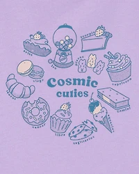 Girls Cosmic Cuties Short-Sleeve Graphic Tee - Purple