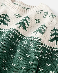 Toddler Organic Cotton Evergreen Fair Isle Sweater