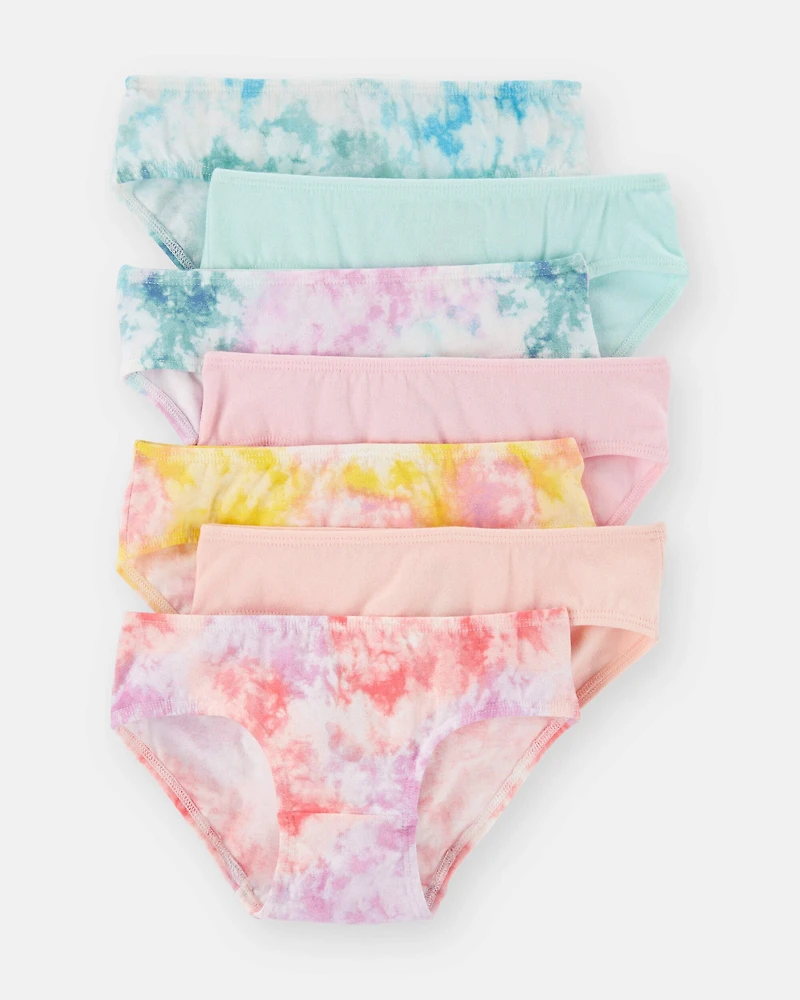 Toddler Girl 7-Pack Tie-Dye Hipster Underwear