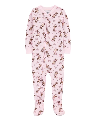 Baby Disney© Minnie Mouse Snug Fit Cotton Footie 1-Piece Pajamas - Pink