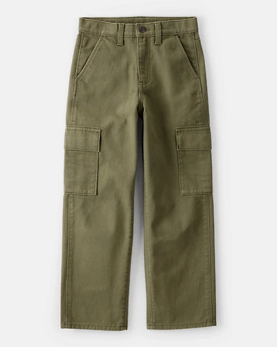 Boys Cotton Fashion Cargo Pants - Green