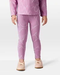 Toddler Girl Cotton Heart Stretch Leggings - Purple