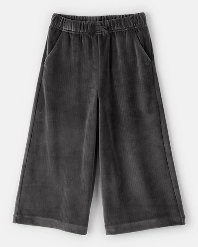 Toddler Girl Ribbed Flare Pants - Black
