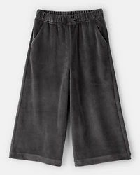 Toddler Girl Ribbed Flare Pants - Black