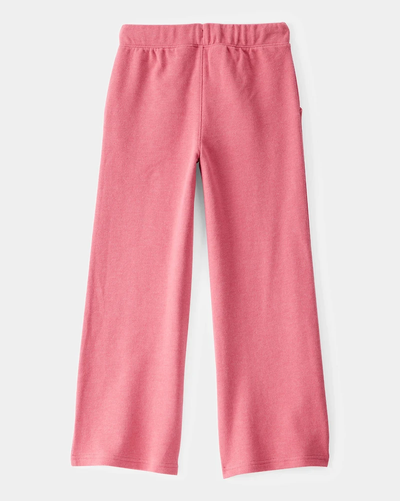 Kid French Terry Drawstring Pants - Pink