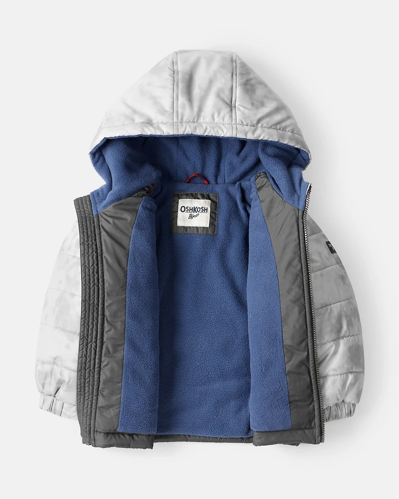 Toddler Boy 2-Piece Color Block Hooded Snowsuit Jacket & Bib Set