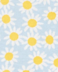 Toddler Daisy Floral Snug Fit Cotton 1-Piece Pajamas - Blue