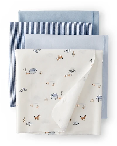 Baby 4-Pack Receiving Blankets - Blue