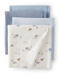 Baby 4-Pack Receiving Blankets - Blue