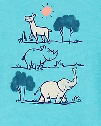 Toddler Boy Zoo Animals Short-Sleeve Graphic Tee - Blue