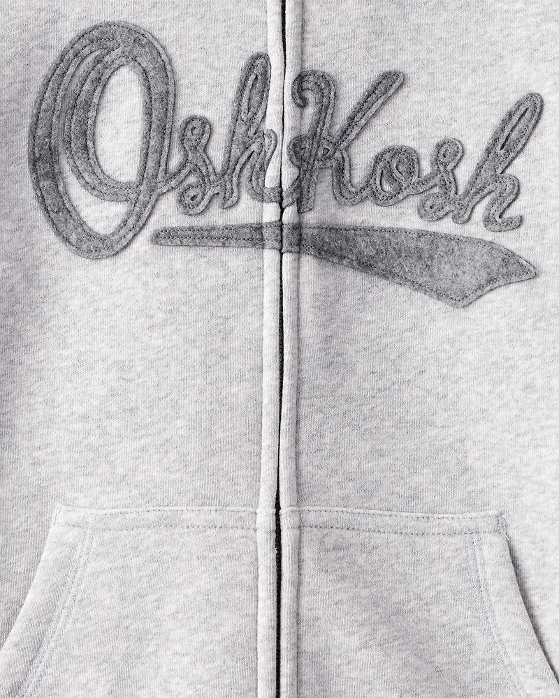Boys DayDream Fleece Hooded Zip-Up Jacket - Grey