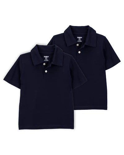 Toddler 2-Pack Pique Uniform Polo Shirts - Navy