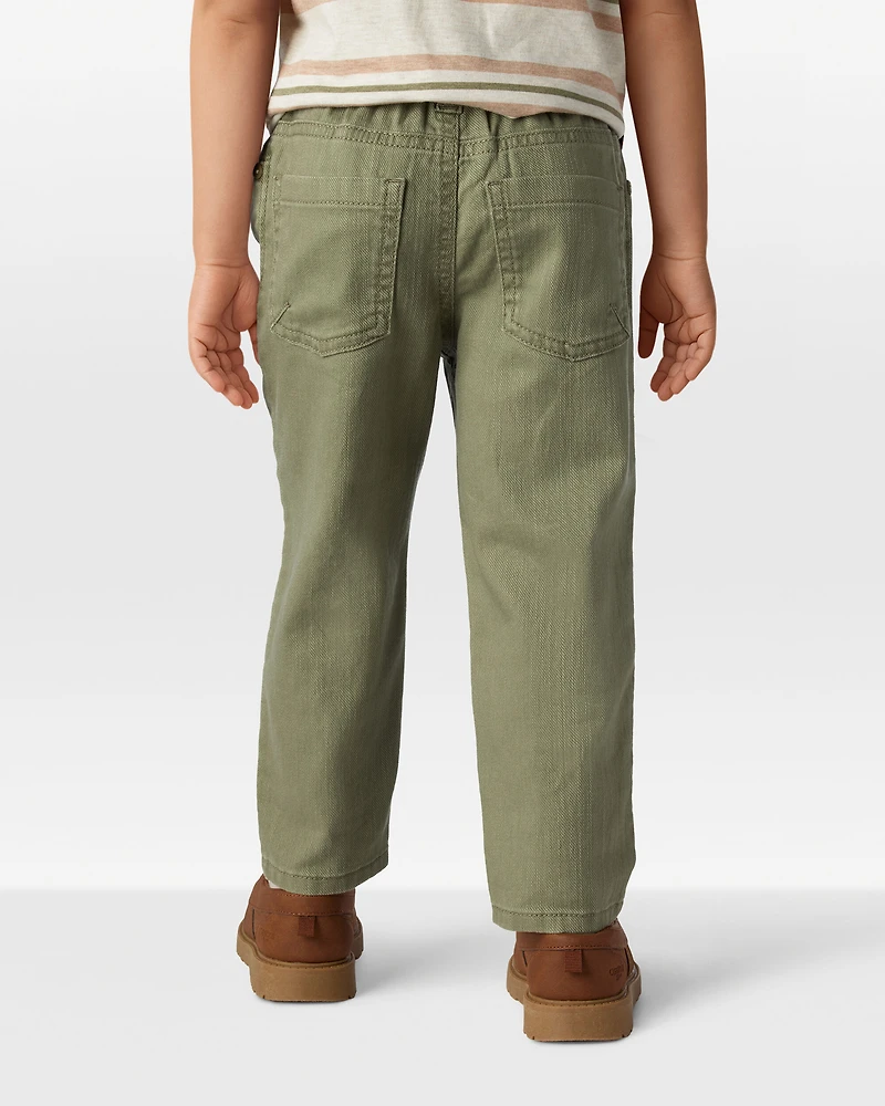 Toddler Boy Tapered 100% Cotton Twill Pants