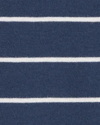 Baby Striped Snug Fit Cotton 1-Piece Pajamas - Navy