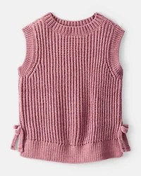Toddler Girl Sleeveless Sweater Top - Pink