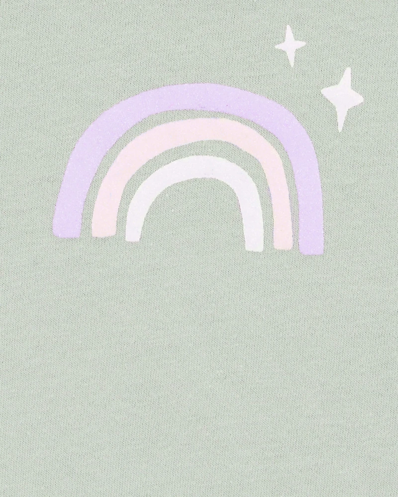 Toddler Girl Rainbow Short-Sleeve Graphic Tee - Olive