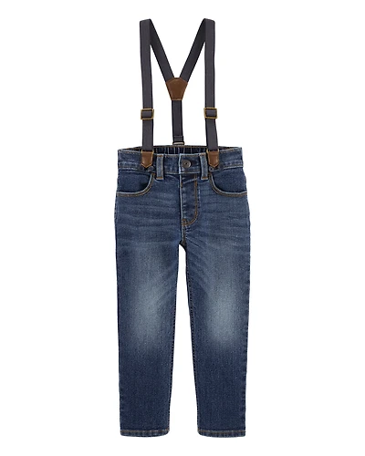 Toddler Boy Stretch Denim Suspenders